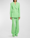 Gabriela Hearst Stephanie Tailored Wool Blazer In Fluorescent Green