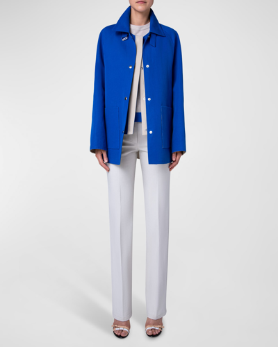 Akris Reversible Two-in-one Layered Jacket In Blue Grey