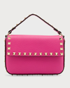 Valentino Garavani Rockstud Pouch Leather Shoulder Bag In Pink