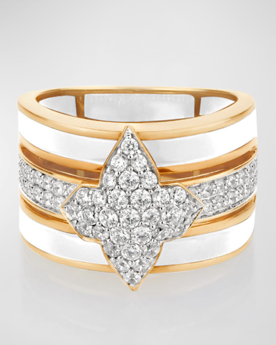 Farah Khan Atelier 18k Yellow Gold Atlas White Bold Ring