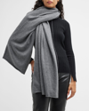 Vince Knit Cashmere Scarf In Gray