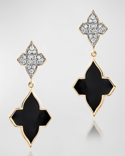 Farah Khan Atelier 18k Yellow Gold Piano Black Dangle Earrings