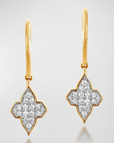 Farah Khan Atelier 18k Yellow Gold Piano Black Diamonds Delicate Earrings