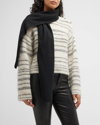 Vince Knit Cashmere Scarf In Black