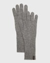 Vince Cashmere Knit Gloves In Gray