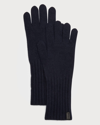 Vince Cashmere Knit Gloves In Navy