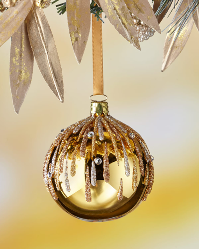 Neiman Marcus Shiny Drip Glitter Christmas Ornament