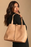 LULUS BACK TO BUSINESS TAN TOTE