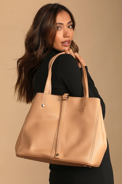Lulus Back To Business Tan Tote