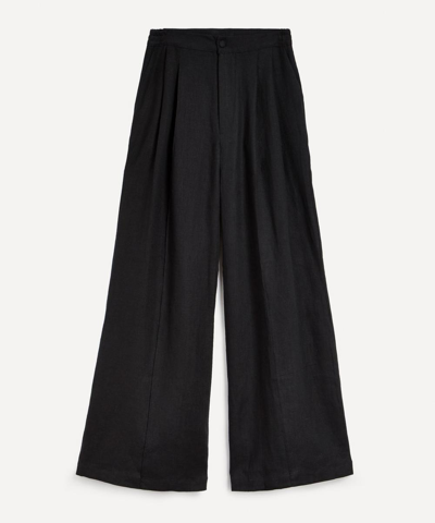 Sleeper Dynasty Linen Trousers In Black