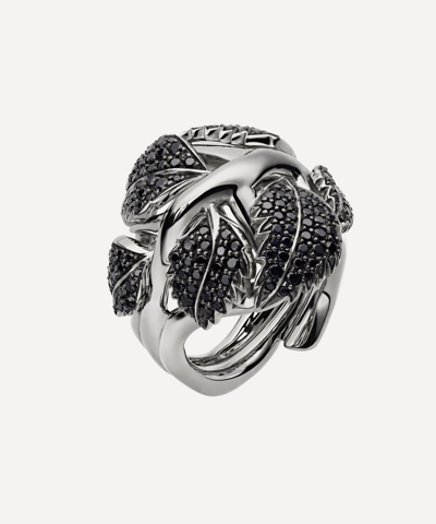 Shaun Leane Sterling Silver Blackthorn Leaf And Black Spinel Band Ring