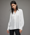 Allsaints Oana Silk Blend Shirt In White