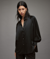 Allsaints Oana Silk Blend Shirt In Black