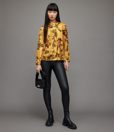 Allsaints Zola Lilly Top In Gold