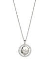 Nadri Smitten Miss/mrs. Pendant Necklace In Rhodium