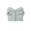 Masha Popova Blue Strapless Denim Crop Top In Blue