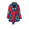 Alanui Icon Belted Fringed Quilted Wool-jacquard Down Jacket In Red
