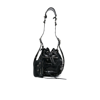 BALENCIAGA BLACK LE CAGOLE MINI LEATHER BUCKET BAG,7024311VG9Y18552950