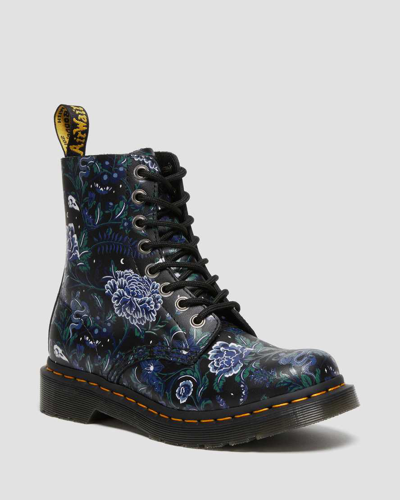 Dr. Martens 1460 Pascal Women's Mystic Floral Lace Up Boots In Black