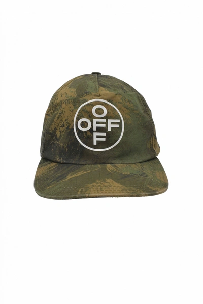 Off-white Men's Luxury Cap   Off White Green Camouflage Print Cap