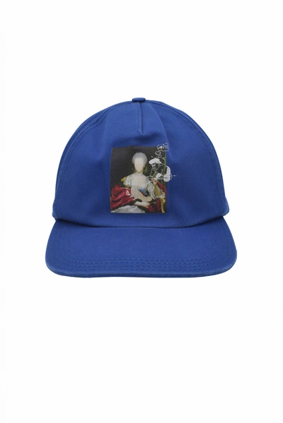 Off-white Men's Luxury Cap   Blue Off White Cap With Painting Print