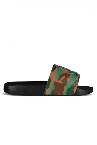 Moncler Luxury Shoes For Men   Black Basile Camouflage Slides