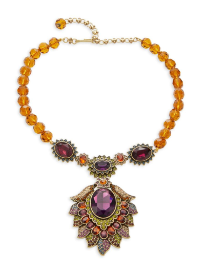 Heidi Daus Women's Crystal & Glass Beaded Deco Pendant Necklace In Brass