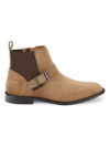 DONALD J PLINER MEN'S BUCKLE SUEDE CHELSEA BOOTS