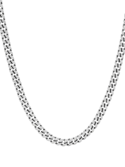 David Yurman 8mm Diamond Curb Chain Necklace In Silver