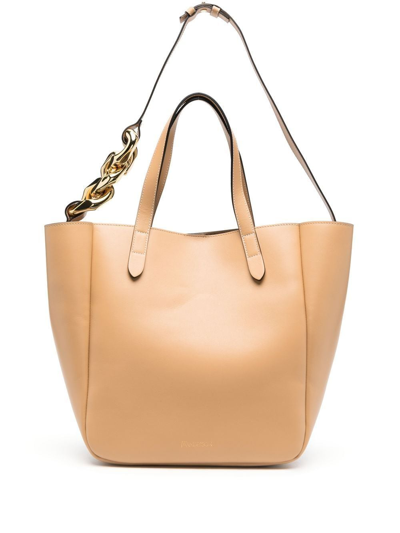 Jw Anderson Chain-detail Leather Tote In Neutrals