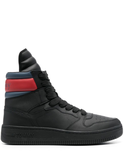 Tommy Jeans High-top Lace-up Sneakers In Schwarz