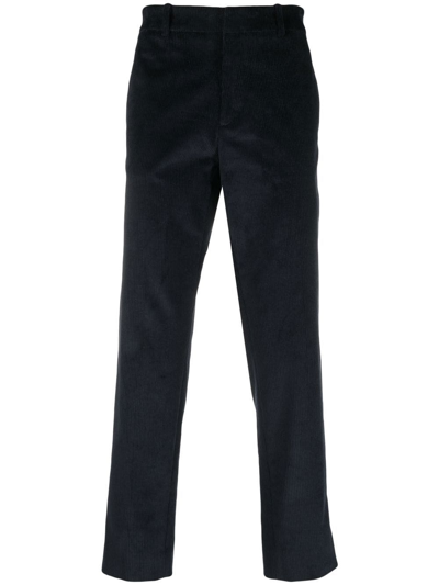 Moncler Straight-leg Corduroy Trousers In Blau