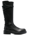 Ann Demeulemeester Mick Lace-up Leather Combat Boots In Schwarz
