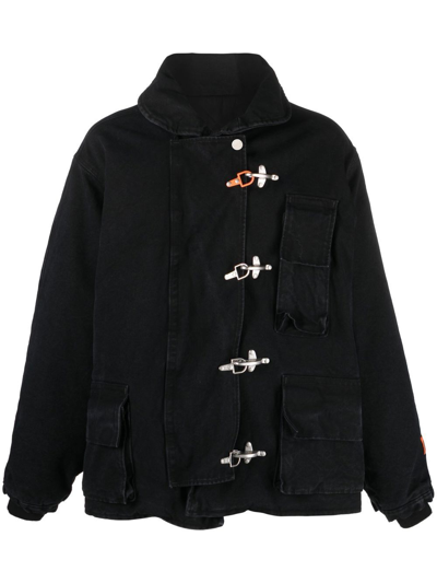 Heron Preston Toggle-fastening Canvas Jacket In Schwarz