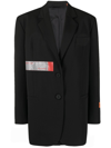 Heron Preston Logo Tape Tailored Viscose Blend Blazer In Schwarz