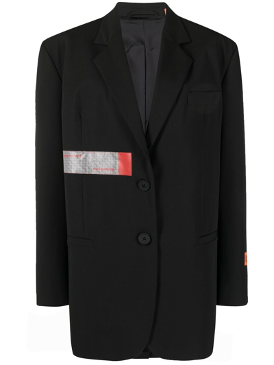 Heron Preston Logo Tape Tailored Viscose Blend Blazer In Black