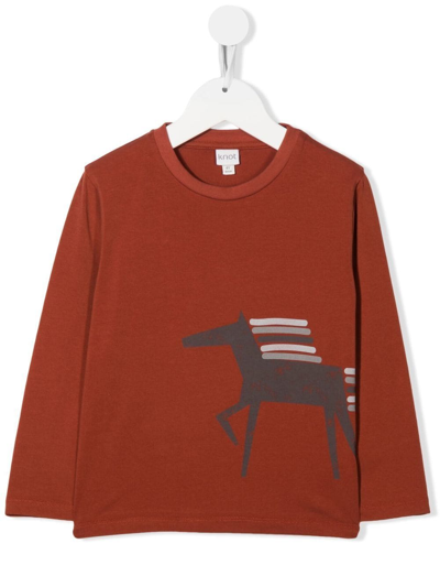 Knot Horse Print T-shirt In Brown