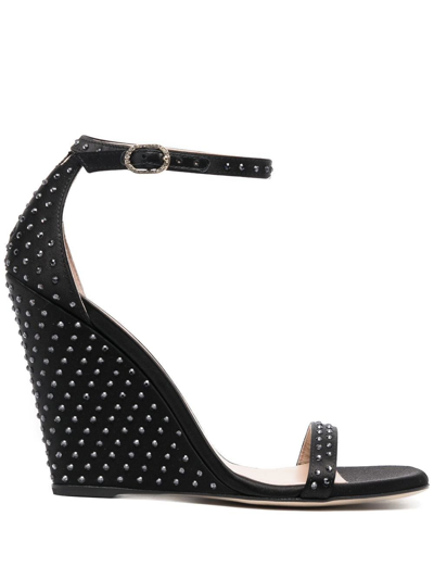 Stuart Weitzman 100mm Crystal-embellished Sandals In Black