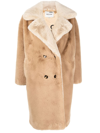 EACH X OTHER DOUBLE-BREASTED FAUX-FUR COAT