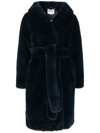 Each X Other Faux-fur Hooded Coat In Blue