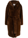 EACH X OTHER FAUX-FUR HOODED COAT