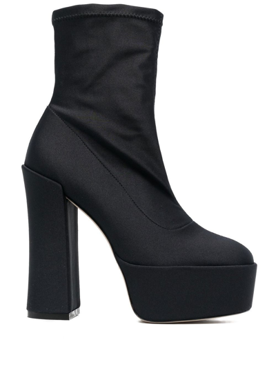 Stuart Weitzman Women's Skyhigh High Heel Platform Booties In Black