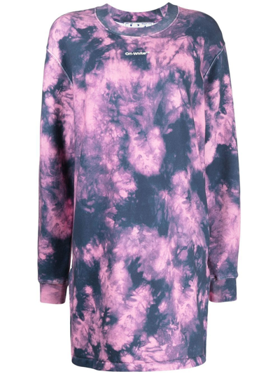 Off-white Tie Dye Arrow Jumpershirt Dress In Pink