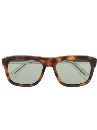 Saint Laurent Tortoiseshell-effect Square-frame Glasses In Brown