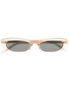 Saint Laurent Slim Oval Acetate Sunglasses In Neutrals