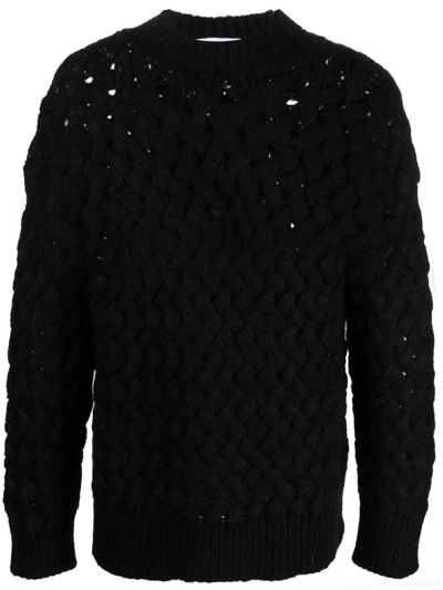 Bonsai Woven-knit Jumper In Schwarz