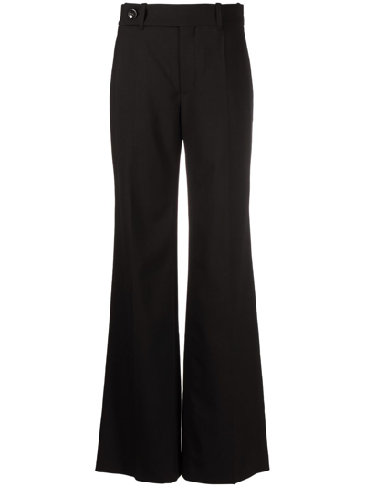 Chloé High-waisted Flared Trousers In Black
