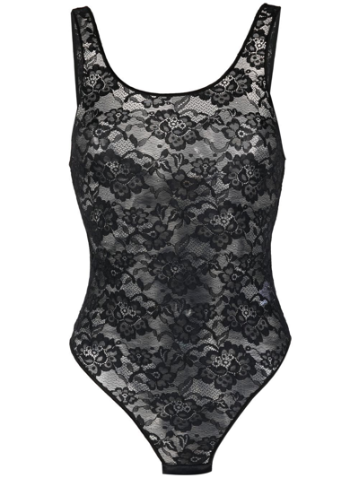 Oseree O-lover Sporter Lace Bodysuit In Schwarz