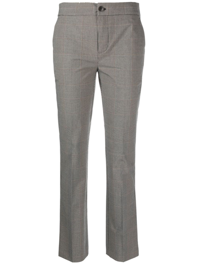 Twinset Checked Straight-leg Trousers In Nude