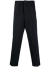 Jil Sander Elasticated-waistband Tapered Trousers In Blau